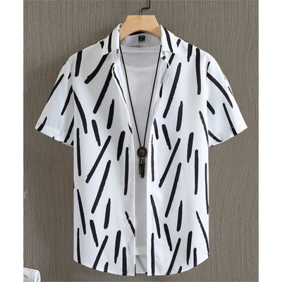 Summer Fashion 3D Print Striped Men's Shirts