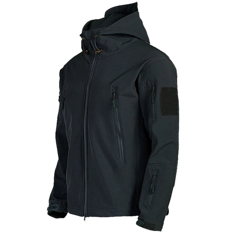 "Men's Tactical Shark Skin Jacket – Windproof & Waterproof Combat Coat"