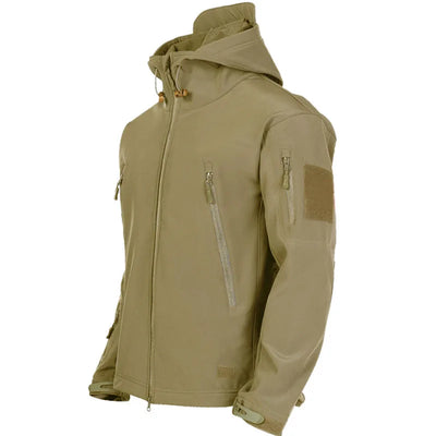 "Men's Tactical Shark Skin Jacket – Windproof & Waterproof Combat Coat"