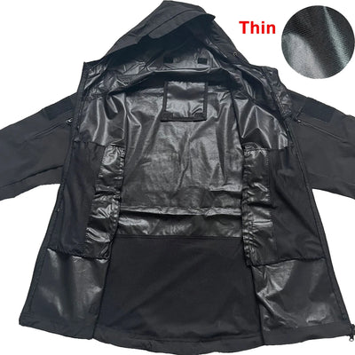 "Men's Tactical Shark Skin Jacket – Windproof & Waterproof Combat Coat"