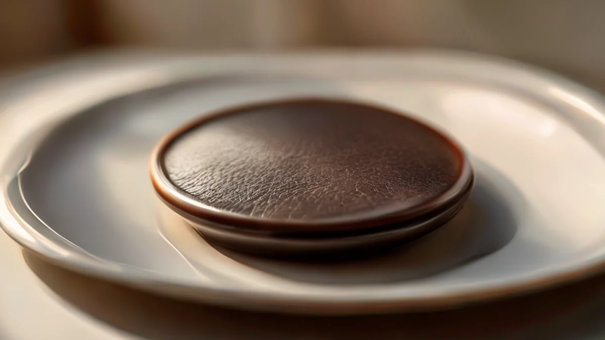 A leather pendant with a smooth surface and natural texture.
