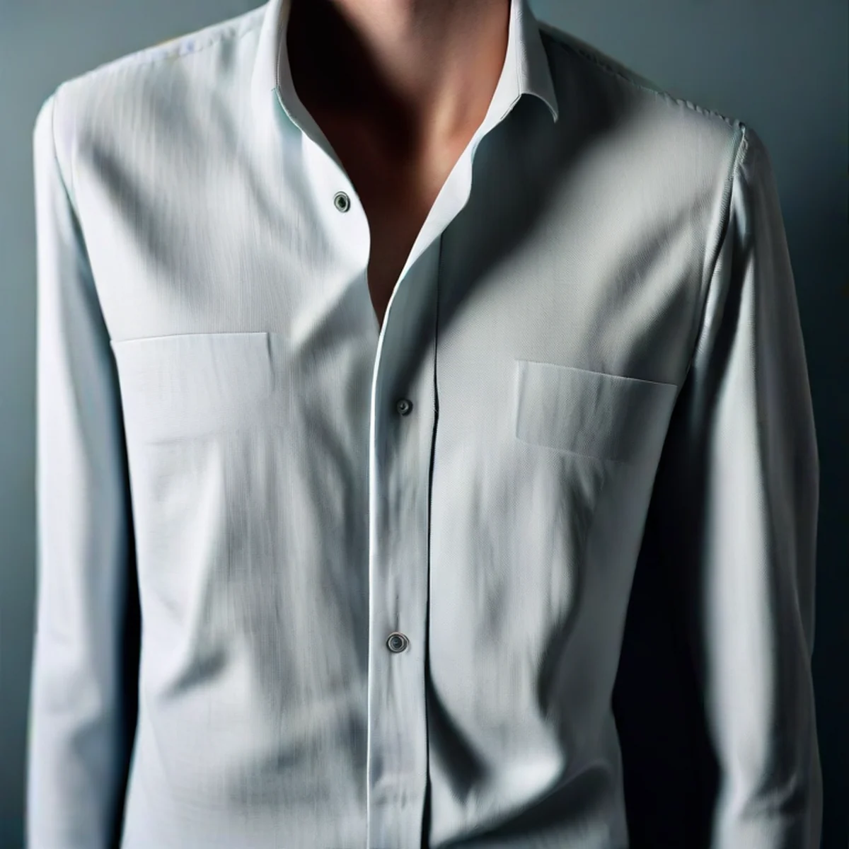 Dettaglio della trama del tessuto di una camicia premium